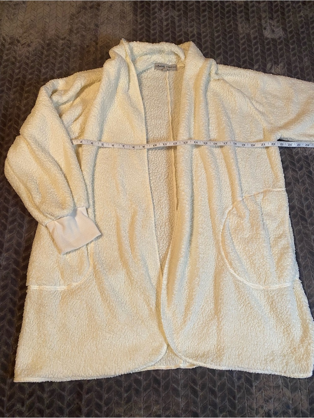 Absolutely Famous Cream Sherpa Open Cardigan